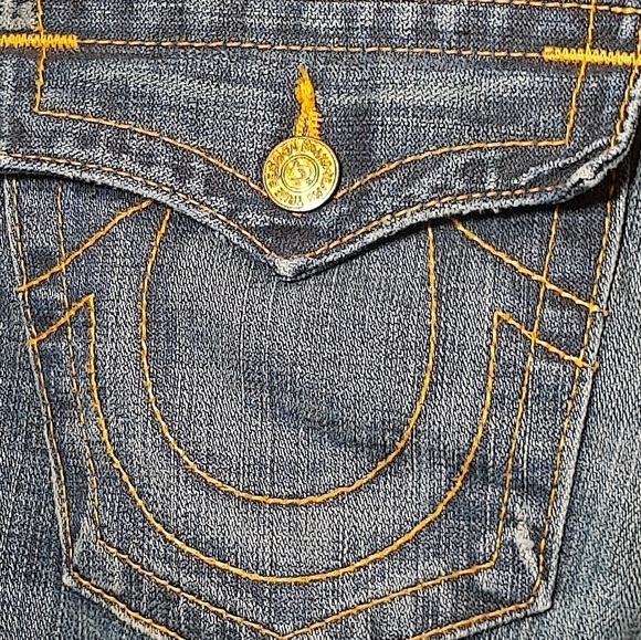 VTG True Religion  Women's Light Blue Wash Distressed made in USA - Picture 13 of 16